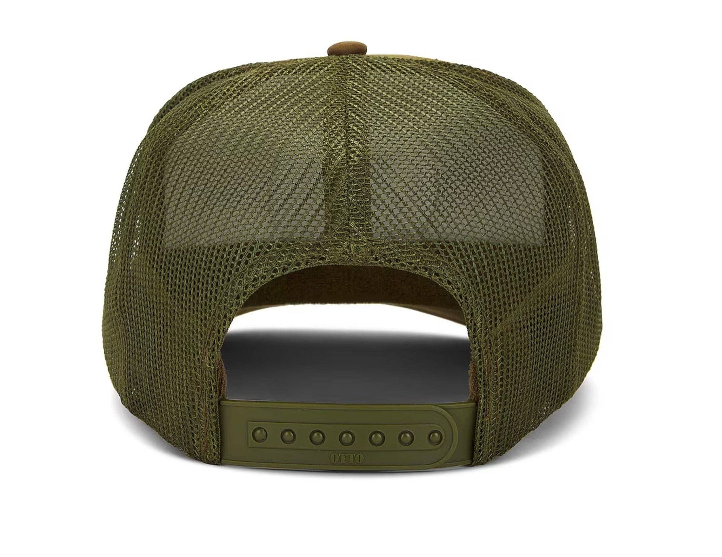Electric Rainbow Trucker Hat in Olive: Olive