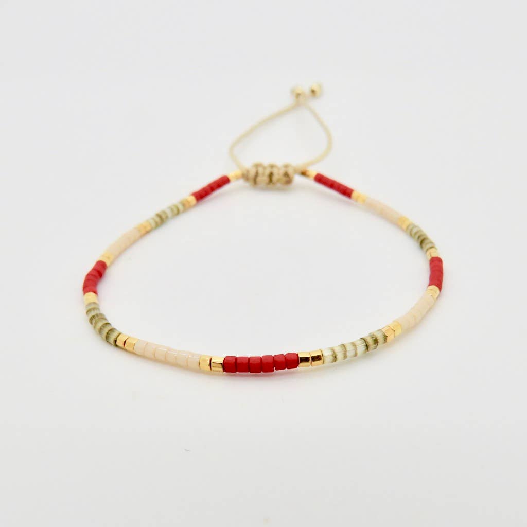 Dainty 3 Tone Bracelet - 24k Gold Plated  NEW  COLORS : Peacock
