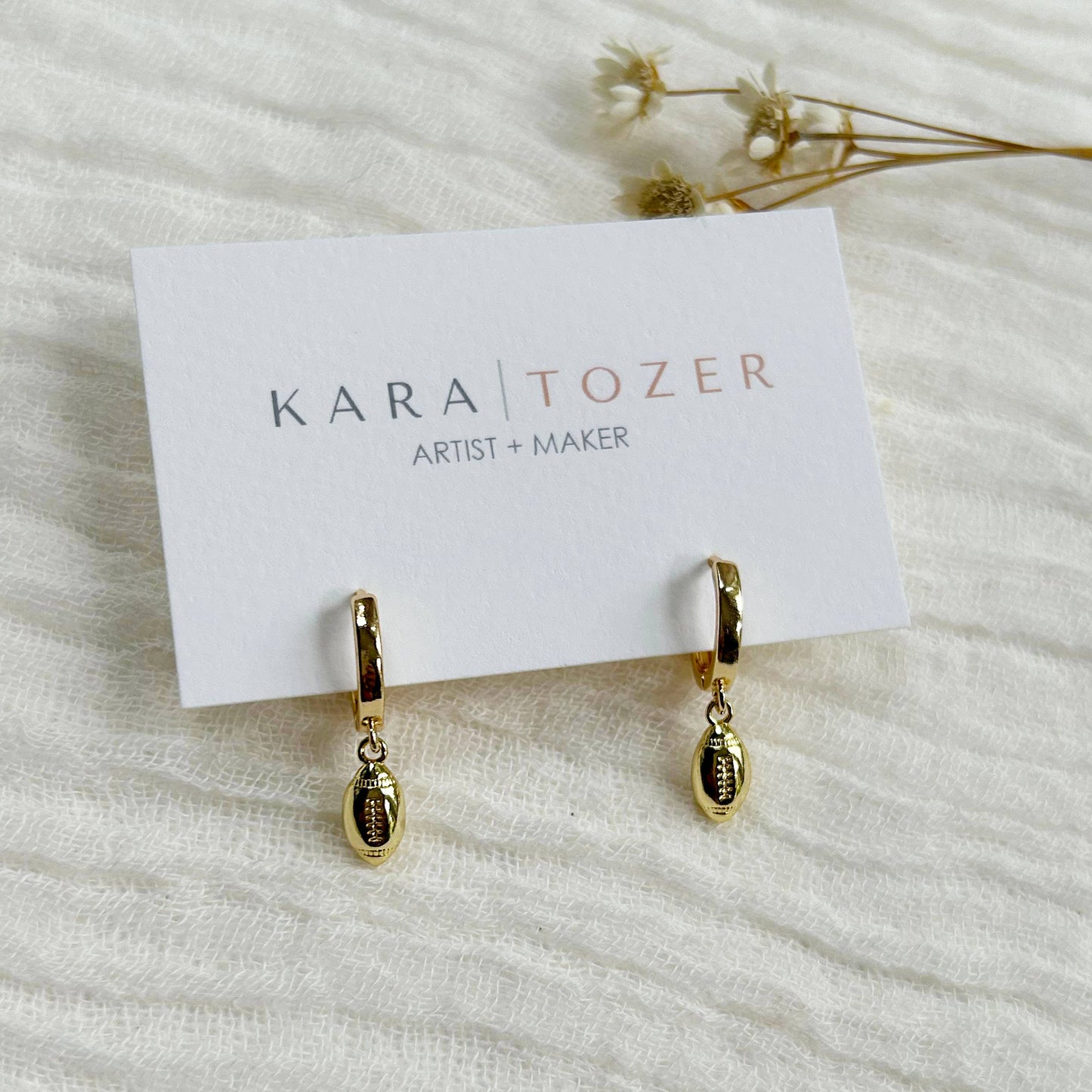 Game Day Charm Hoops: Gold