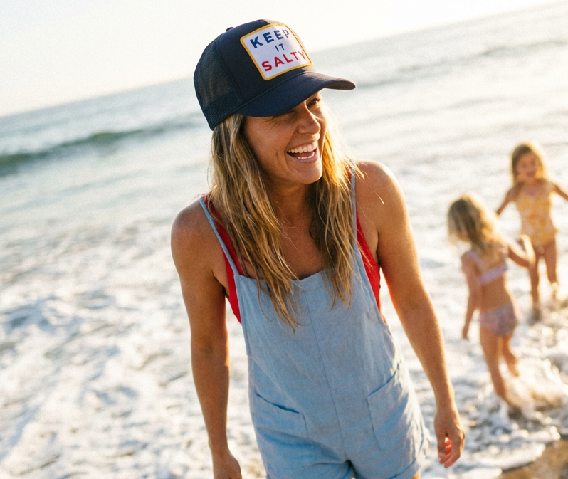 Keep It Salty Trucker Hat in Navy: Navy