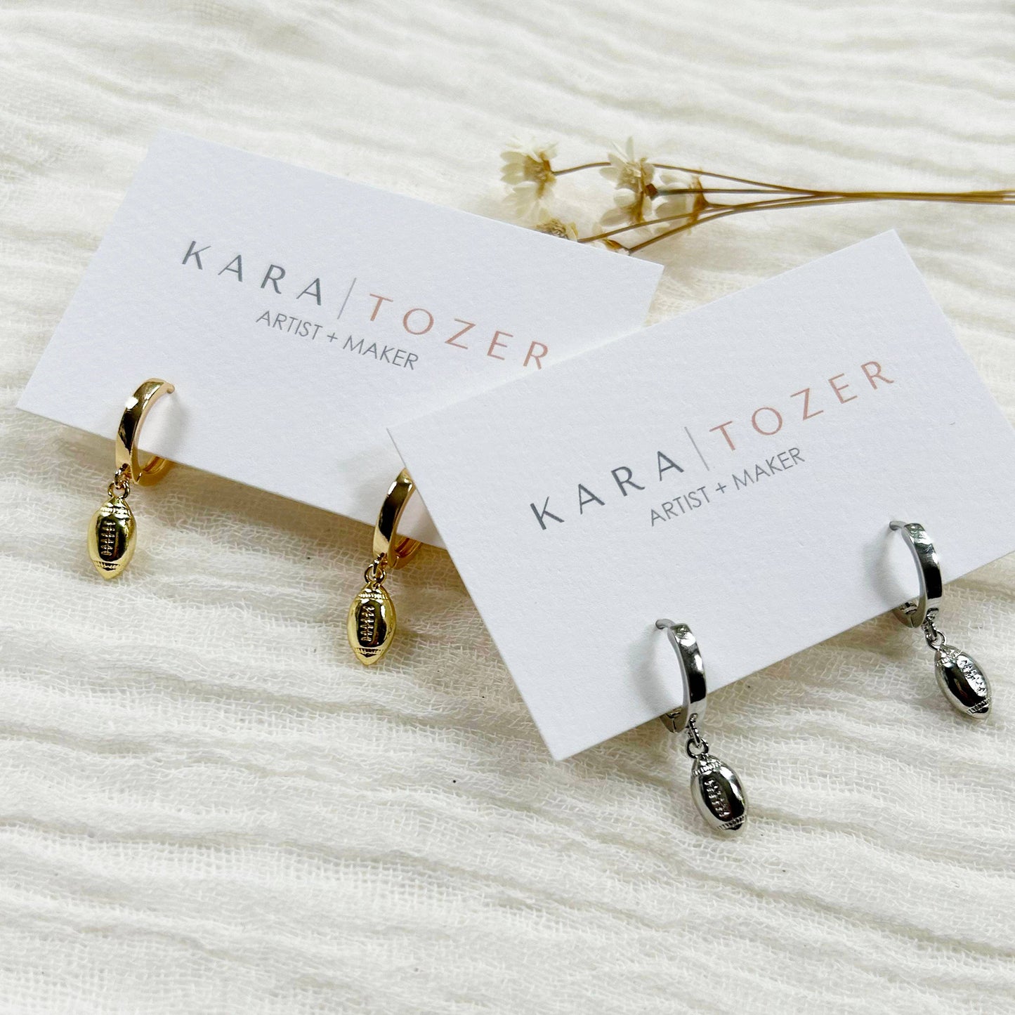 Game Day Charm Hoops: Gold